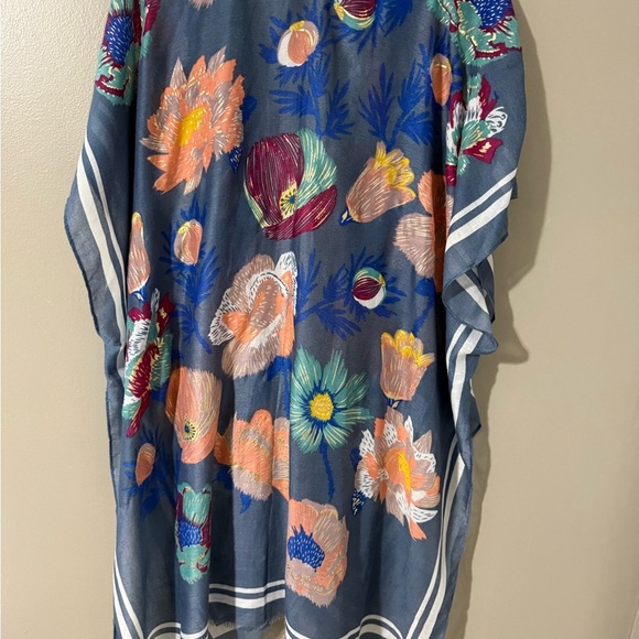Woven Heart Blue and Orange Tunic Blouse - Picture 2 of 6